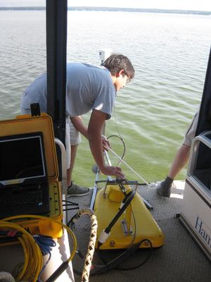 Alexander Hare '14 prepares to launch the