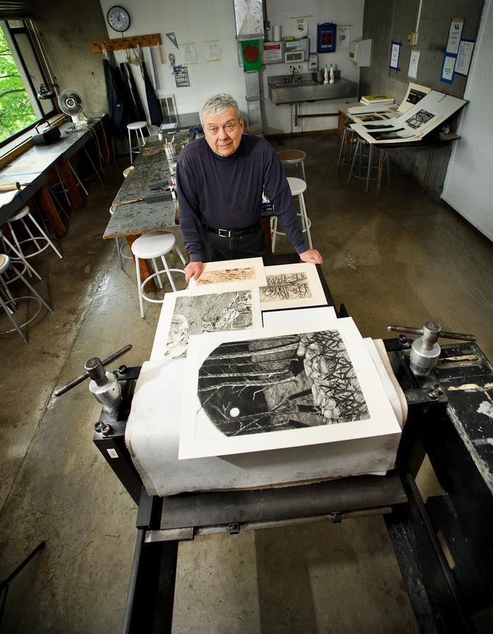 Bruce Muirhead in his List Studio. PHOTO: BY NANCY FORD