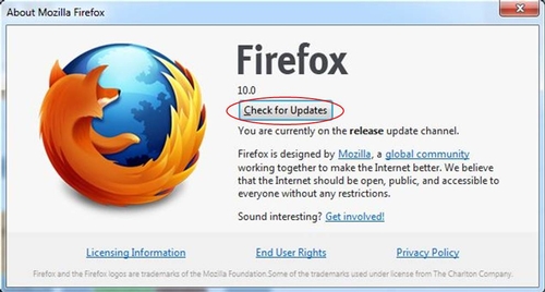 Firefox check for updates