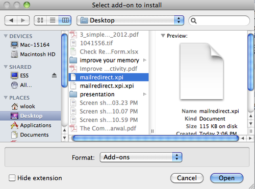 Installing Mail Redirect on a Mac