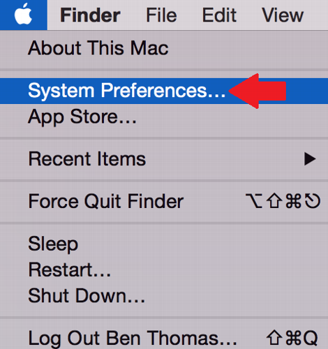 Under the Apple menu, select System Preferences