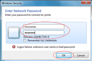 enter network password