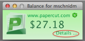 PaperCut Balance on Mac