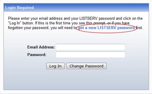 request a Listserv password