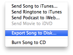 export song to disk