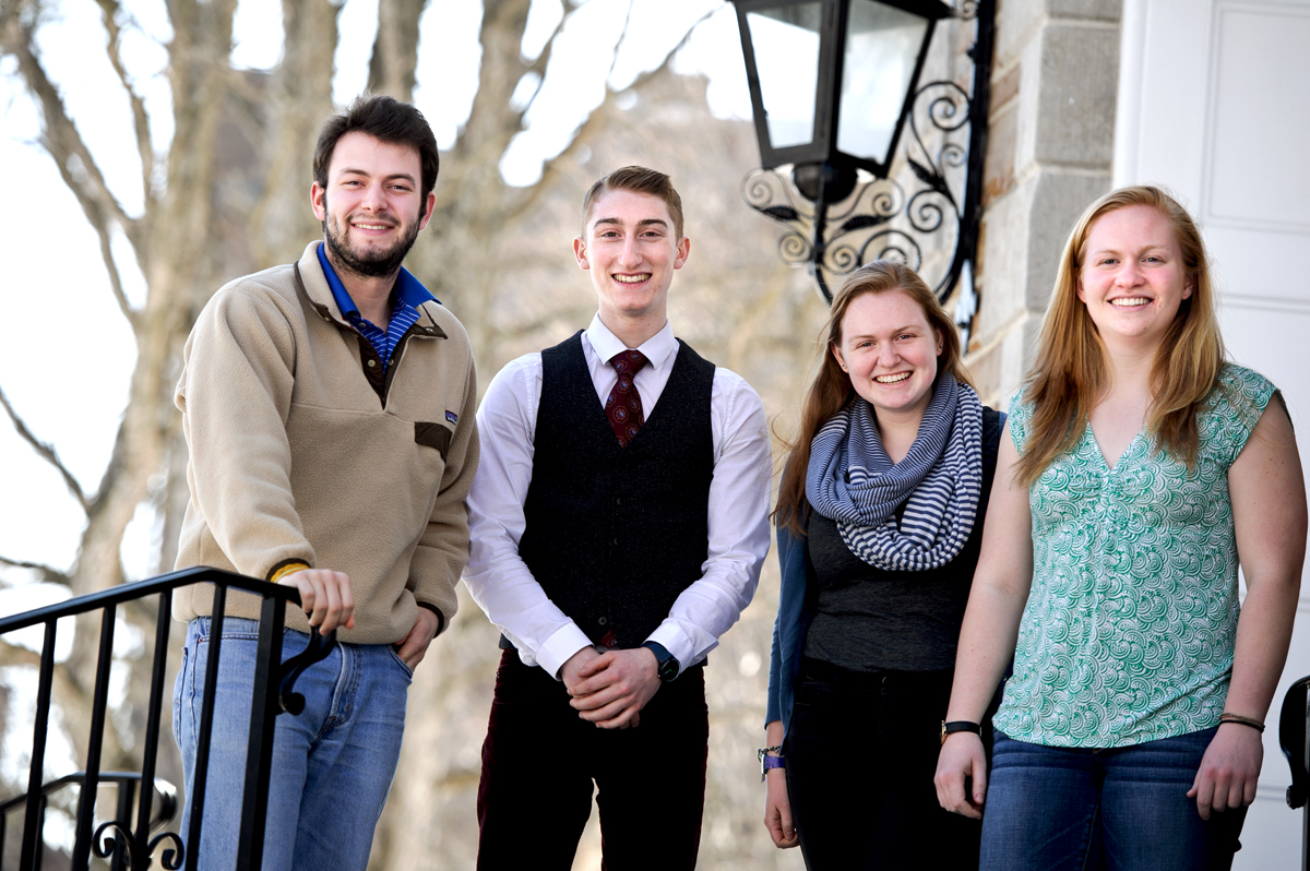 COOP Senior Fellows, from left, Evan Warnock, Jason Driscoll, Sarah Andrews, Maggie Doolin.