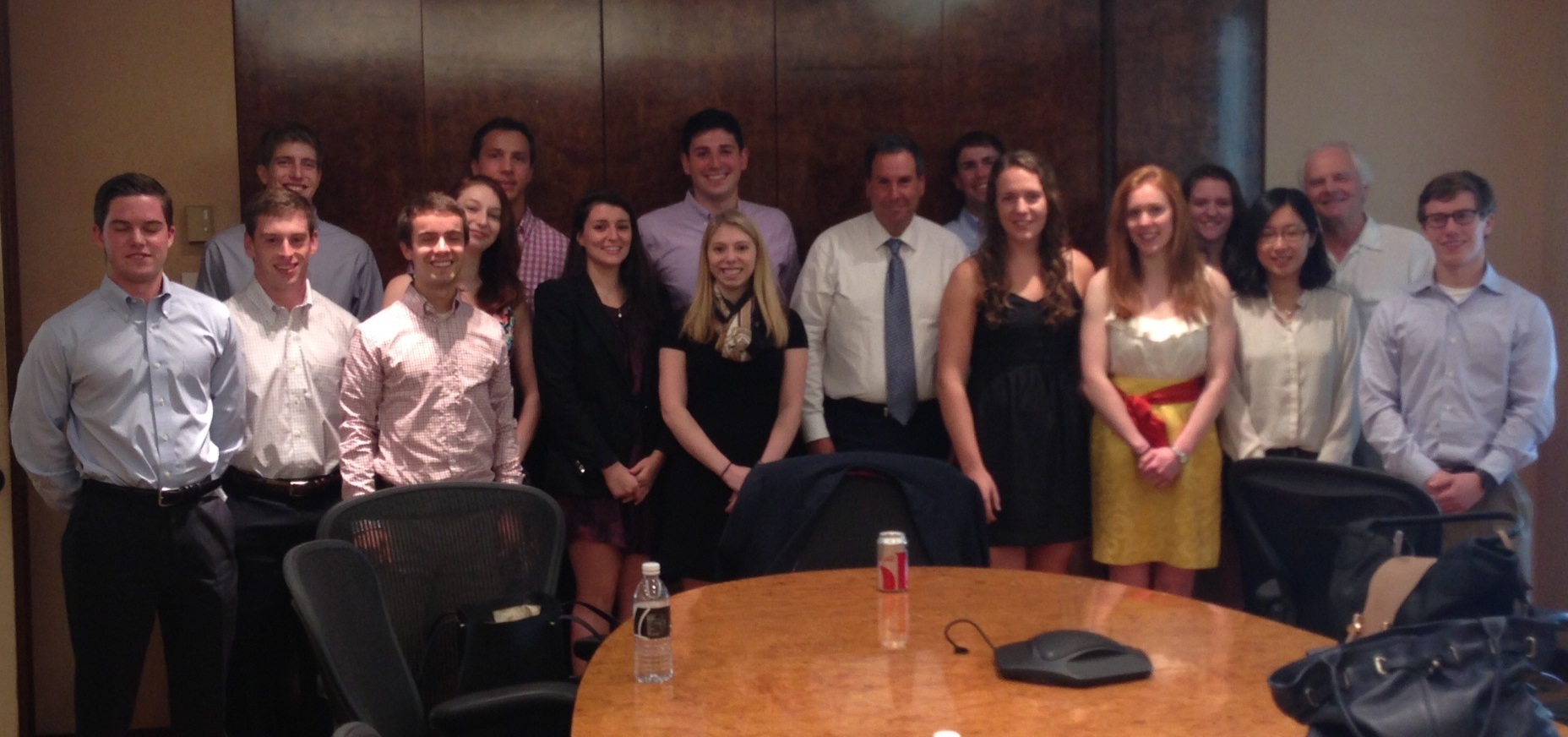 NYC Program students and professor Derek Jones with host Saks CEO Steve Sadove '73.