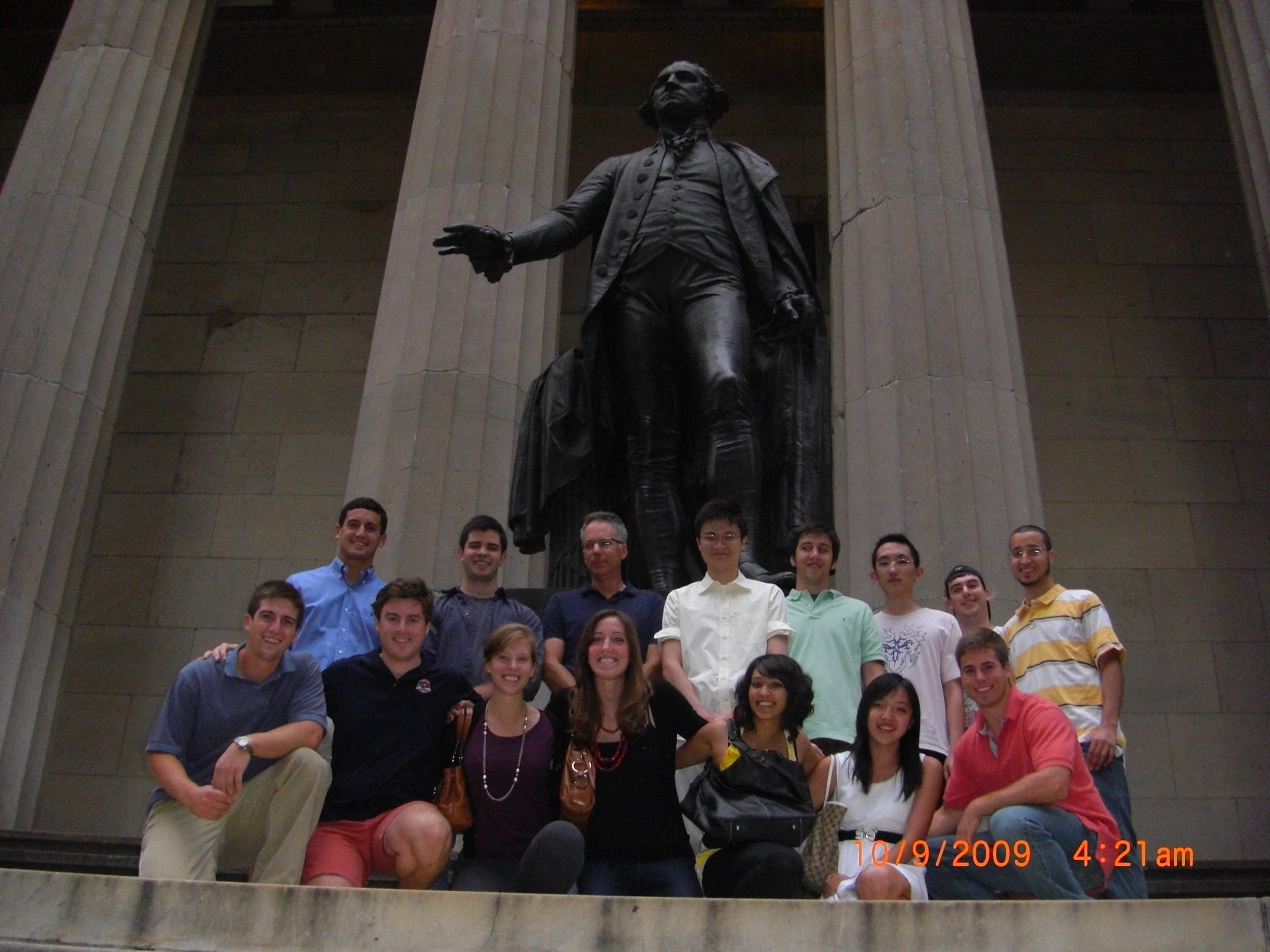 Students in the New York City Program visit Federal Hall.