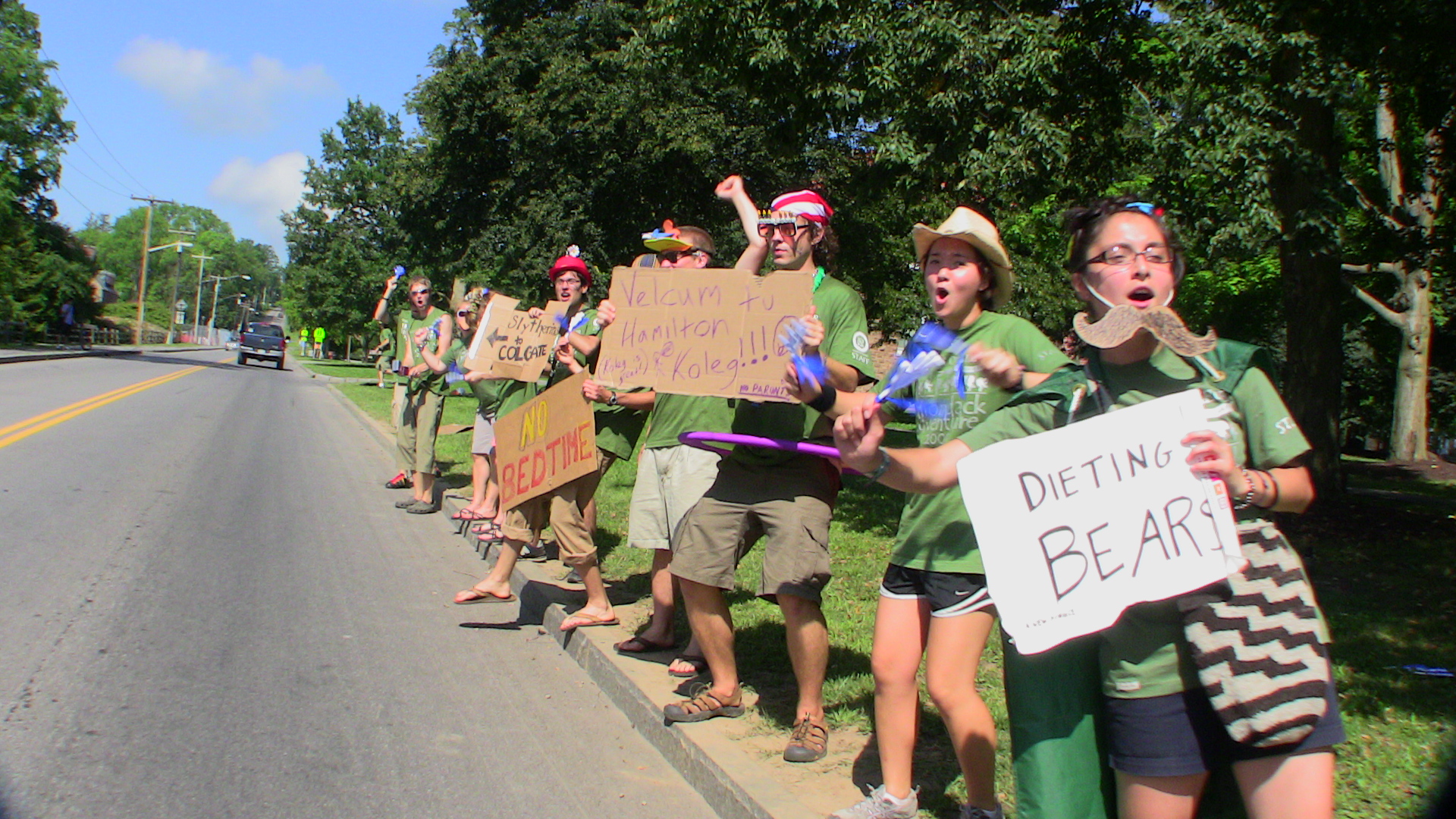 Adirondack Adventure staff greets members of the class of 2013.