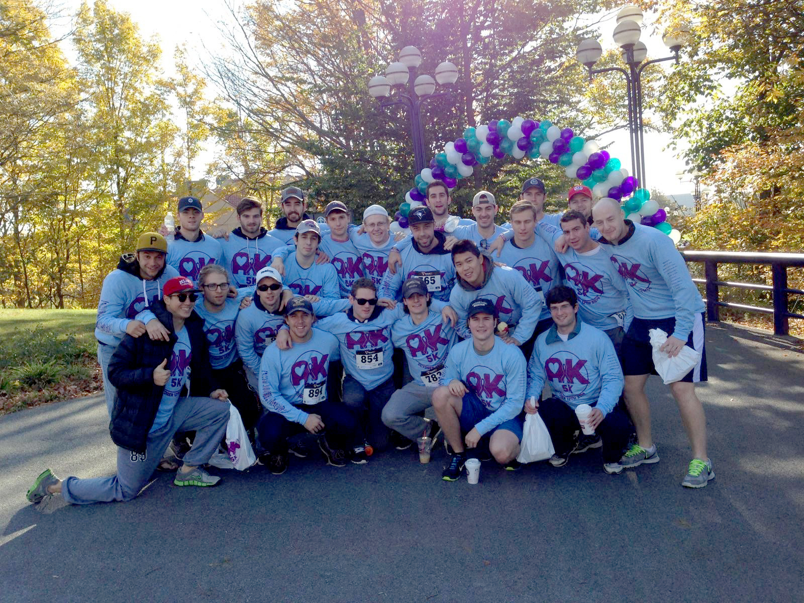 A large contingent of Men's Ice Hockey players participated in the run and walk.