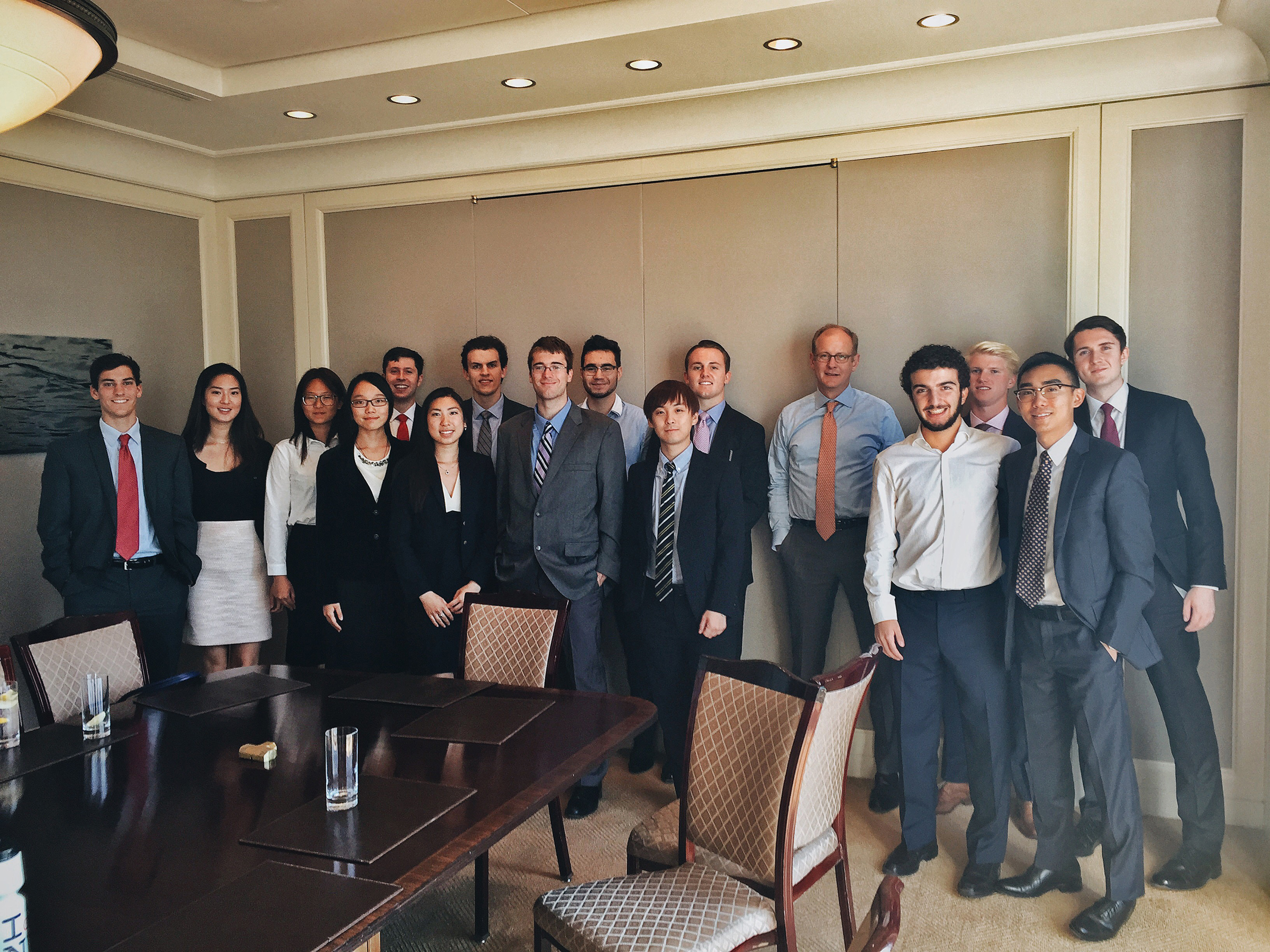 Hamilton Program in New York City students with George Mack '92 at Barclays.