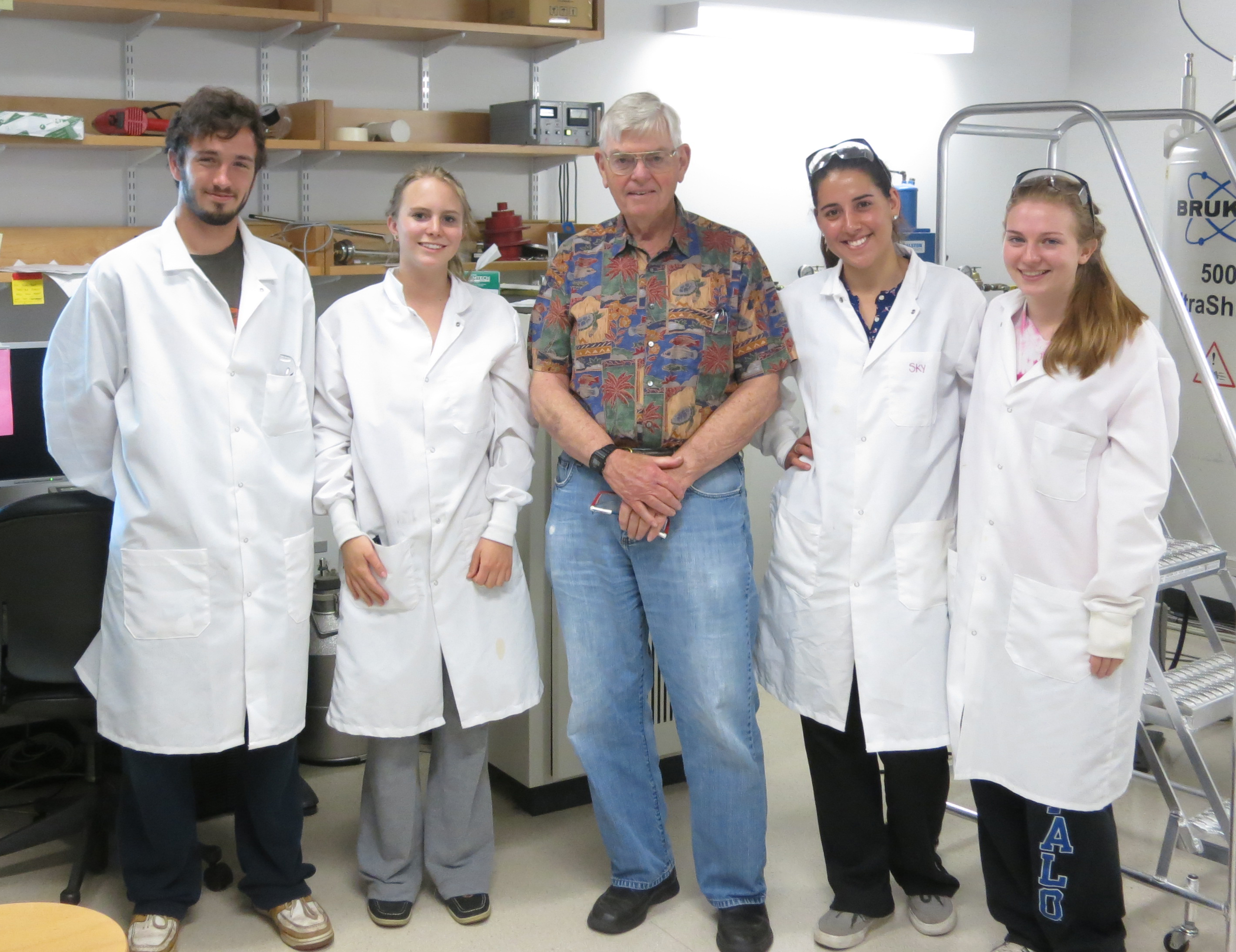 Bryce Timm, Christina Choinski, Professor Robin Kinnel, Sky Aulita, Laura McCormick.