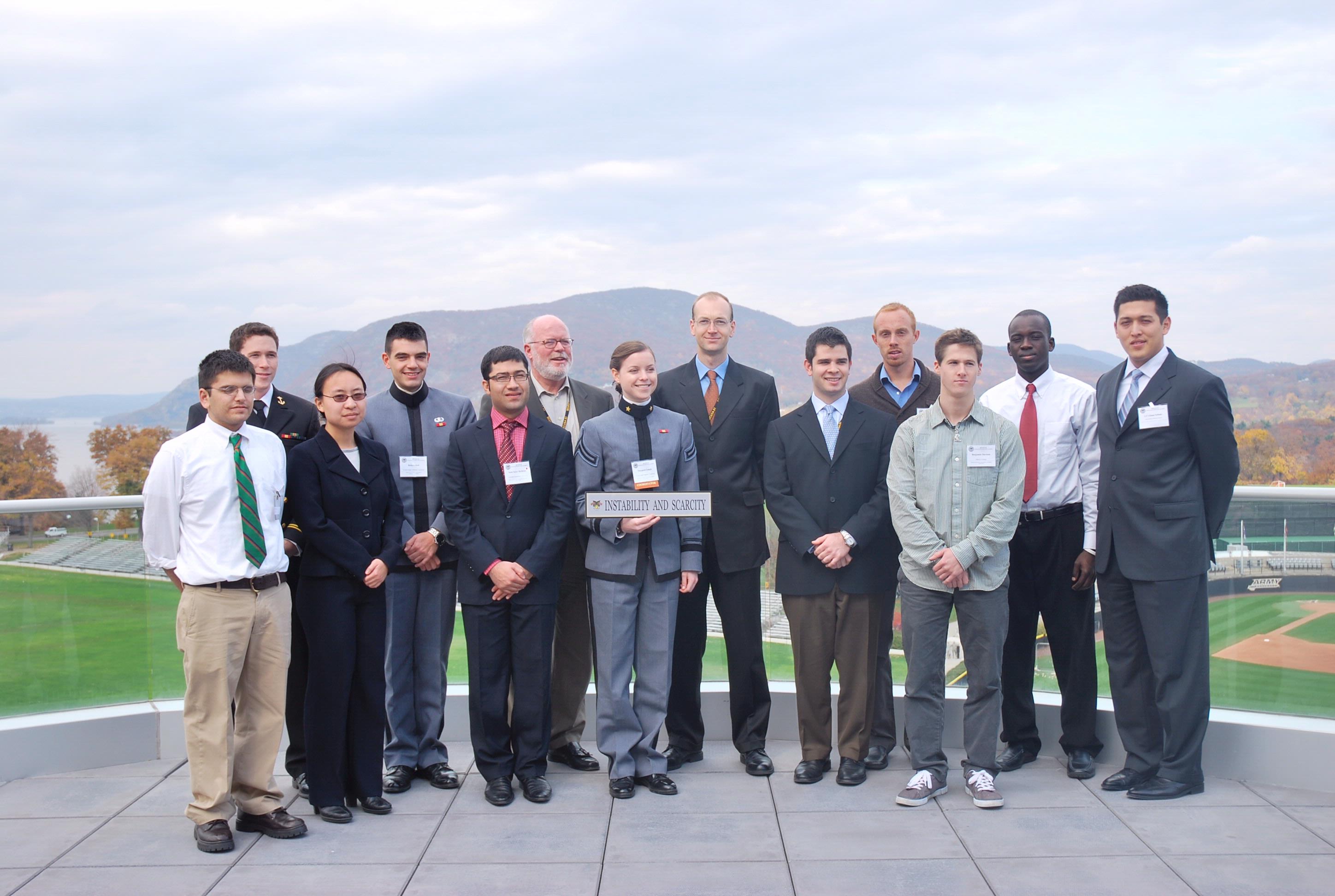 Max Currier '10, (5th from right) with his roundtable discussion group.