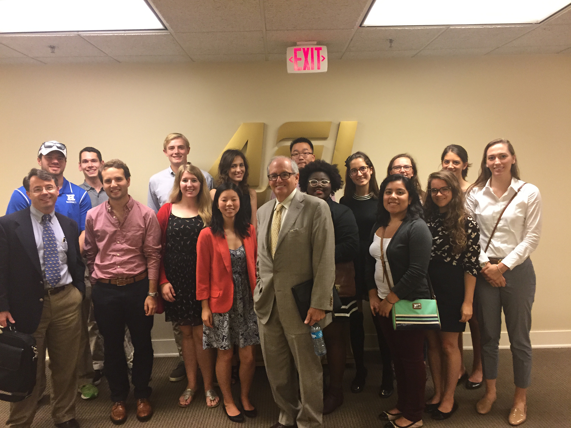 Professor of Government Rob Martin and Program in Washington students with Norm Ornstein at the American Enterprise Institute.