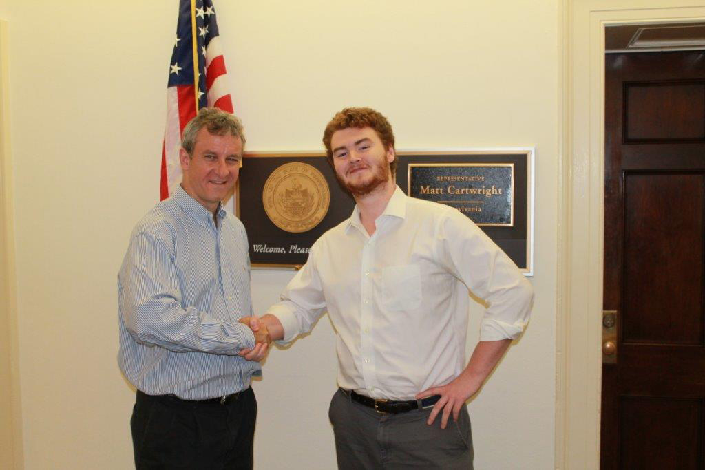 Matt Cartwright '83 and Max Flath '16 in Cartwright's Washington, D.C. office.