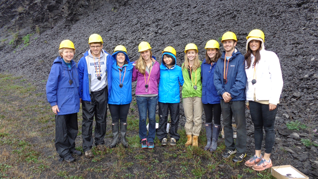 From left: Prof. Cynthia Domack, Alec Melone, Rachel Lannino, Nicole Saitta, Amy Song, Mary Langworthy, Izzy Taaffe, Eli Shakun, and Samantha Graber.