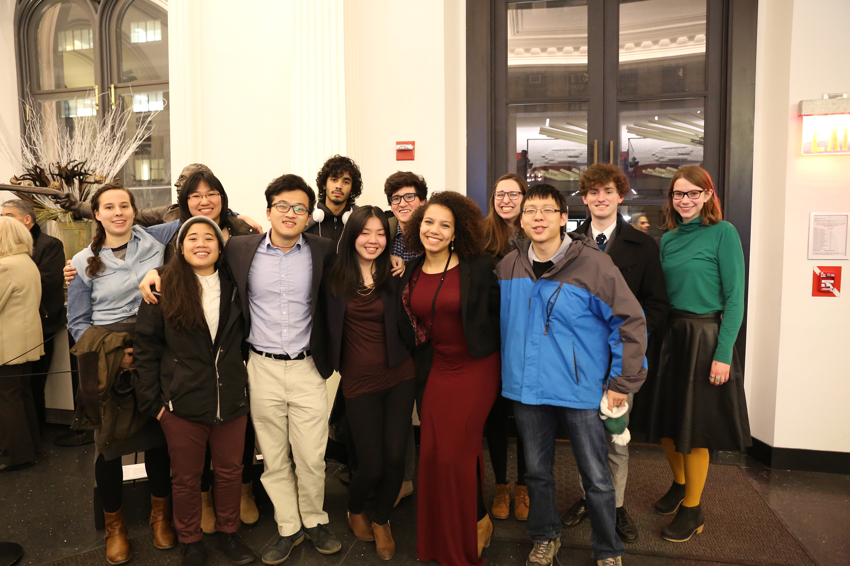 Front: Merisa Dion, Sitong Chen, Holly Chen, Aleta Brown, and Sterling Xie. Back: Phoebe Greenwald, Jessica Tang,Jake Blount, Bennett Glace, Jessye McGarry, Connor O'Brien and Zoe Bodzas.