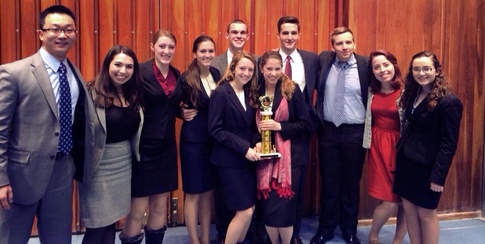 Hamilton's victorious Mock Trial team at the University of Rochester.