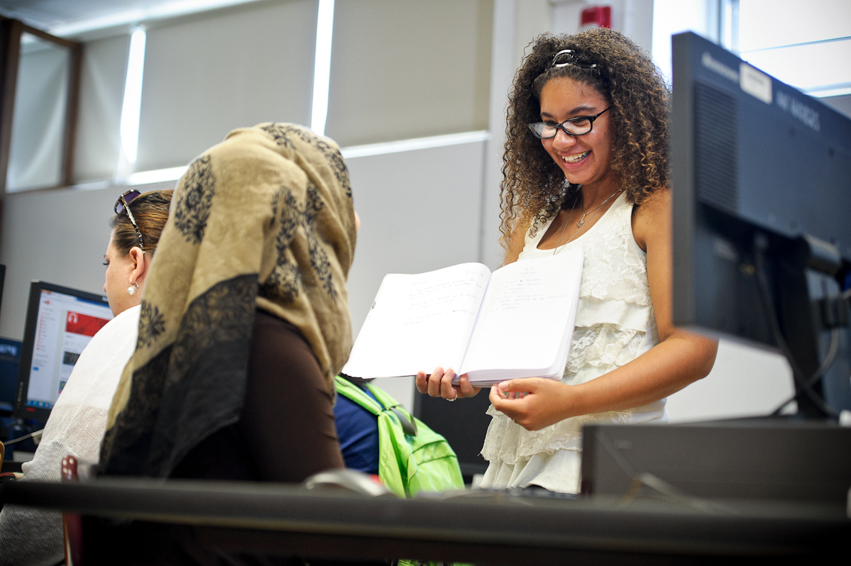 Deasia Hawkins '18 teaches in the Summer Writing Institute at her former high school, William Nottingham, in Syracuse, N.Y.