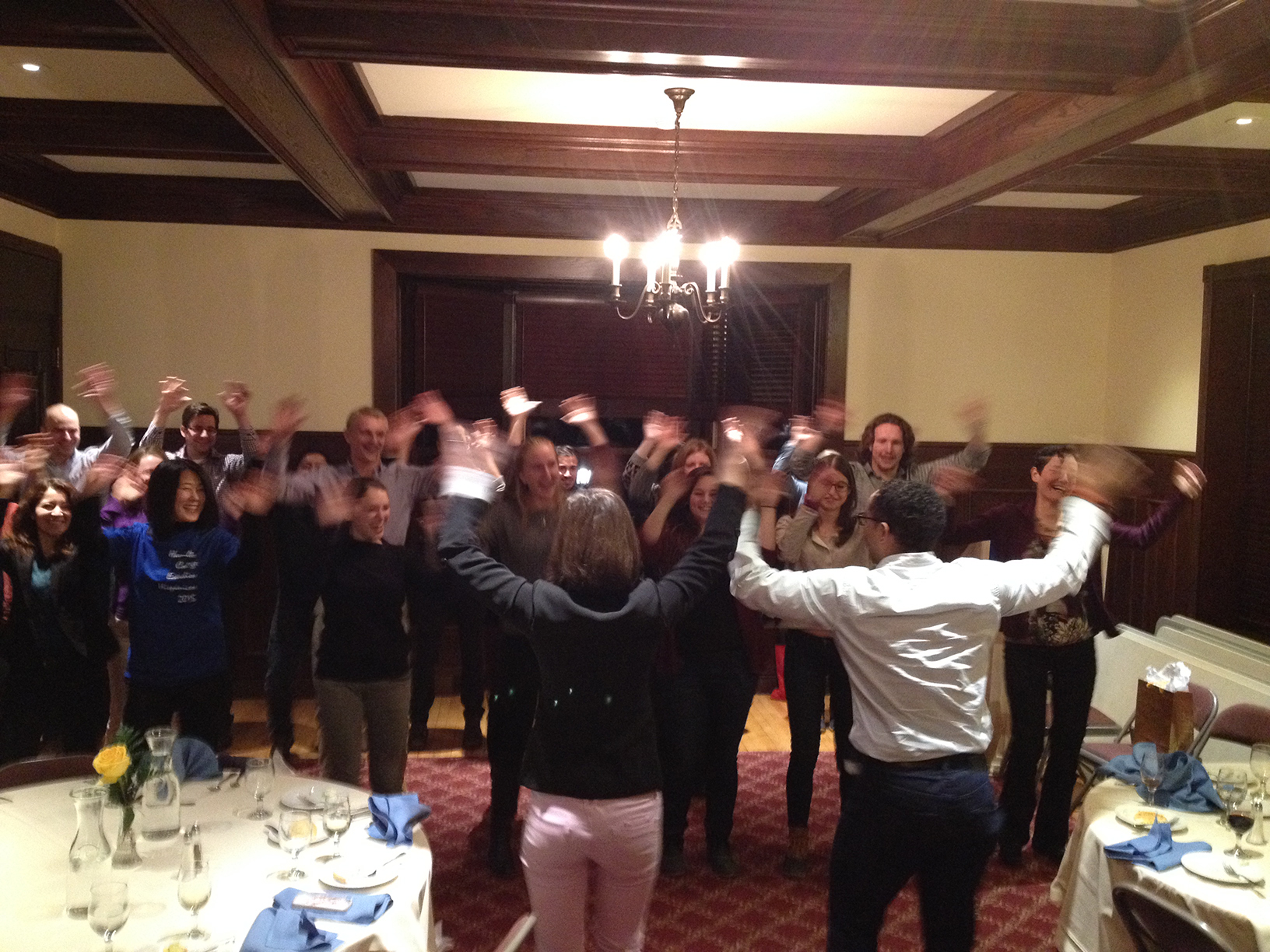 Faculty and students take dance lessons with Roberto Luis Pérez from the group La familia de la salsa in Syracuse.