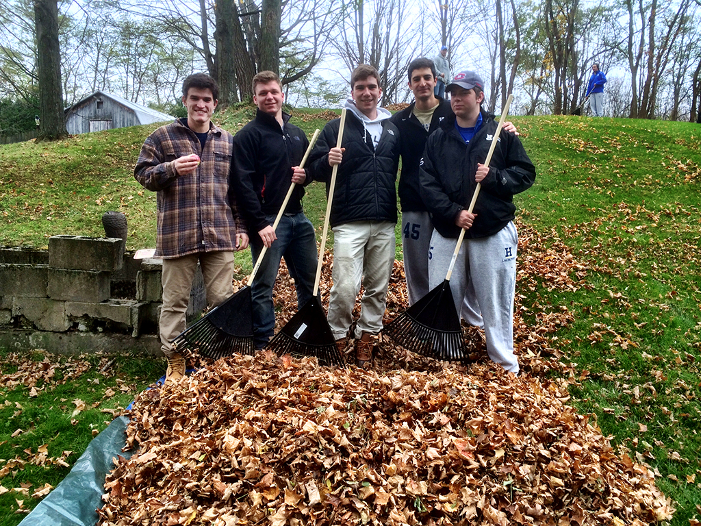 Left to right, lacrosse players Ben Jeffrey, Sean Spasoff, Casey Kopp, Pax Anthos, Brooks Herr.