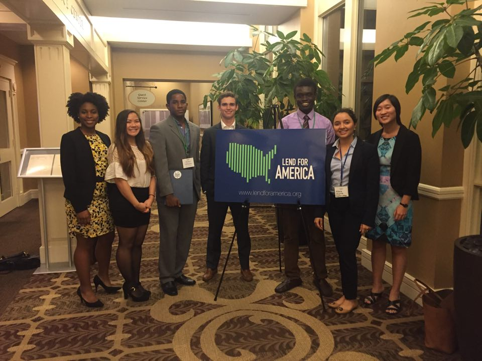 Hamilton students at the Lend for America summit.