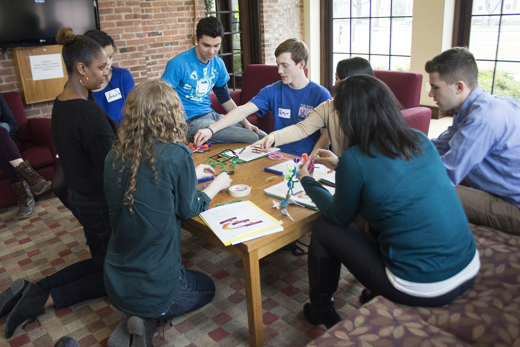 A Levitt Leadership group collaborates on a project.