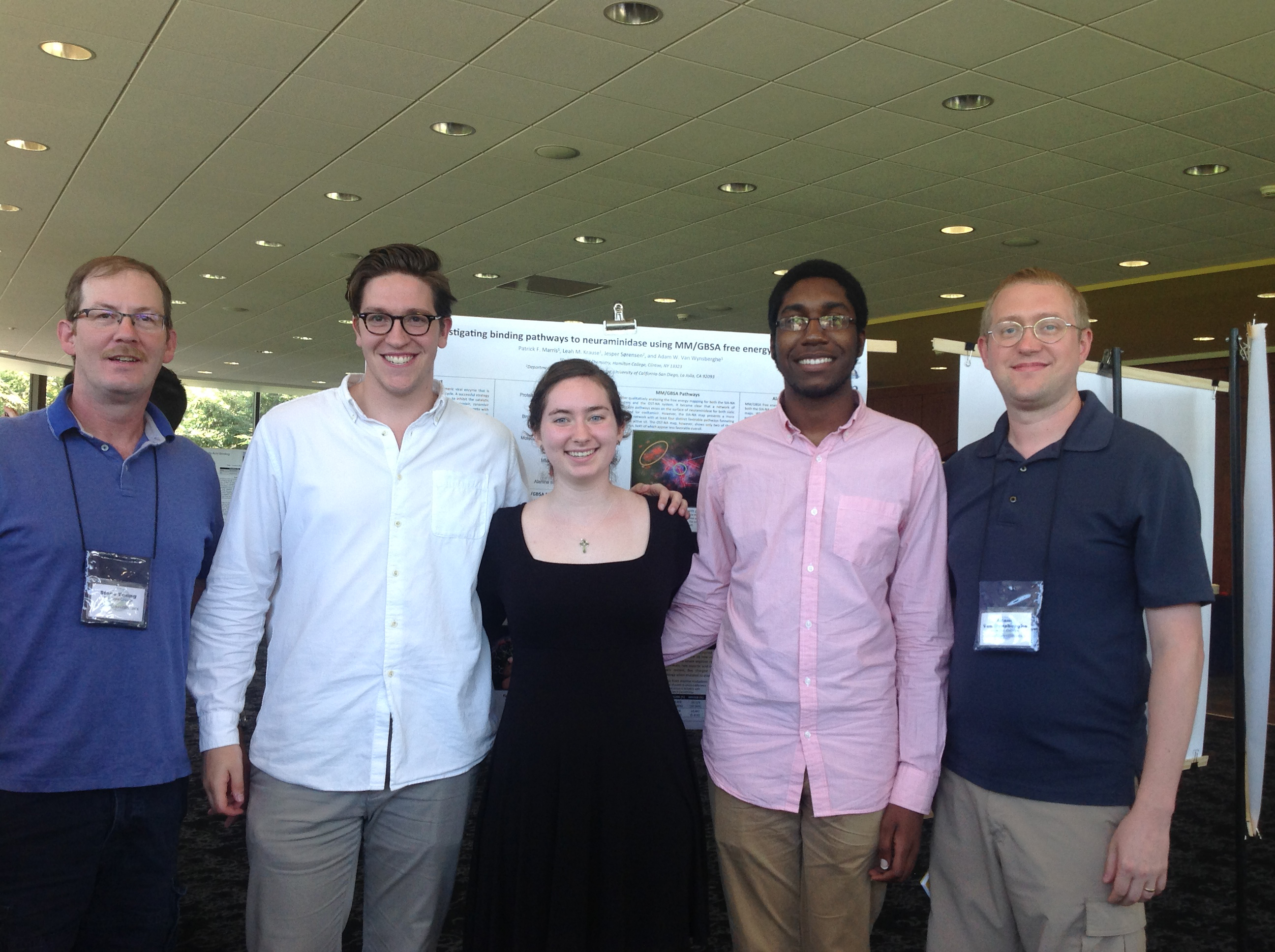 From left; Steve Young, Pat Marris '16, Erin Lewis '18, David Dacres '18 and Prof. Adam Van Wynsberghe,