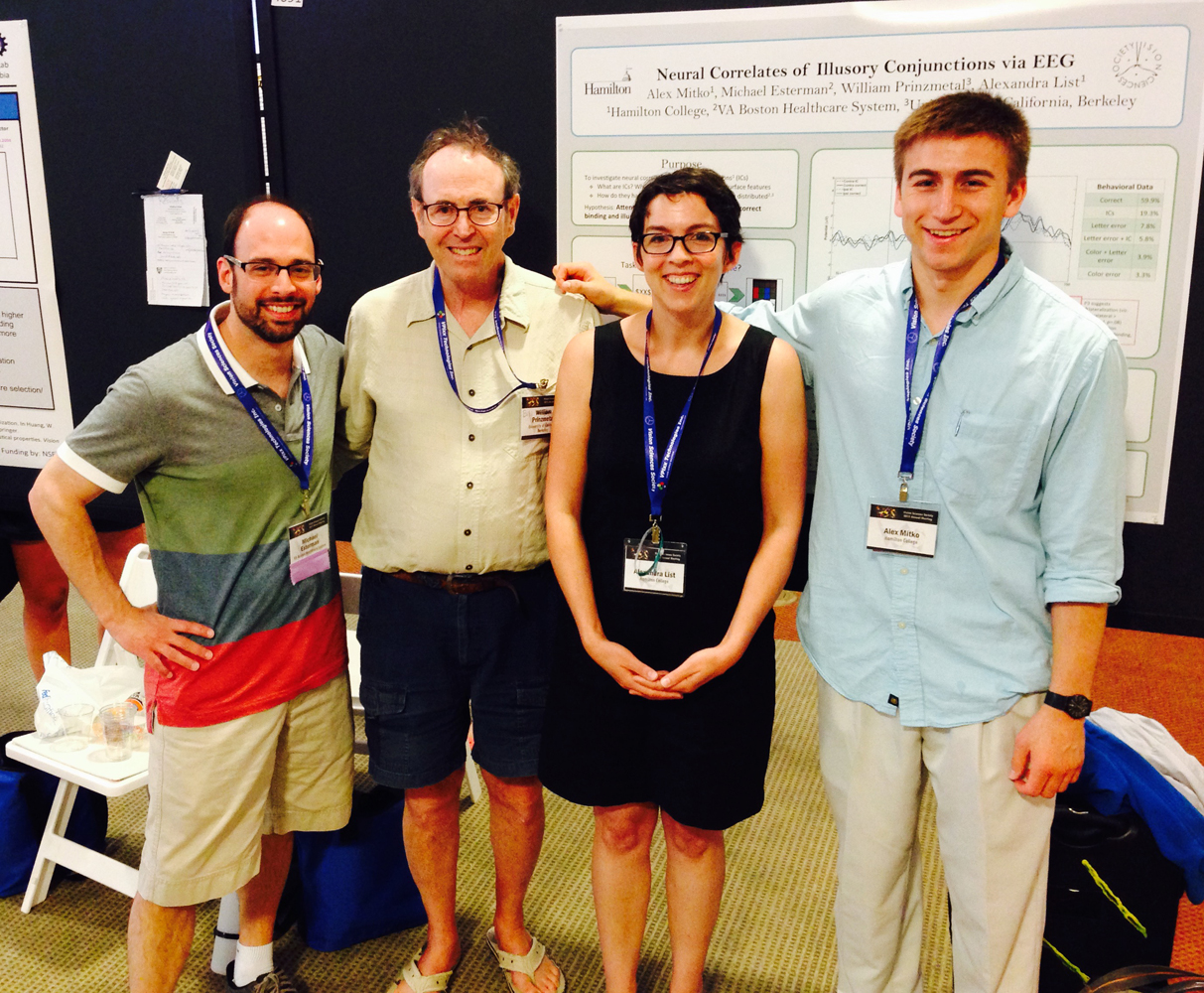 From left: Michael Esterman, William Prinzmetal, Alexandra List and Alex Mitko '16