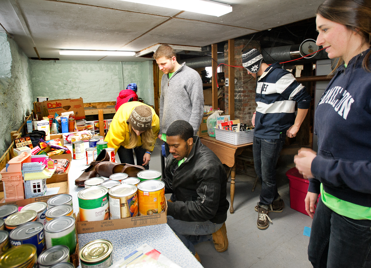 Students at one of last year's MLK Service Day sites.