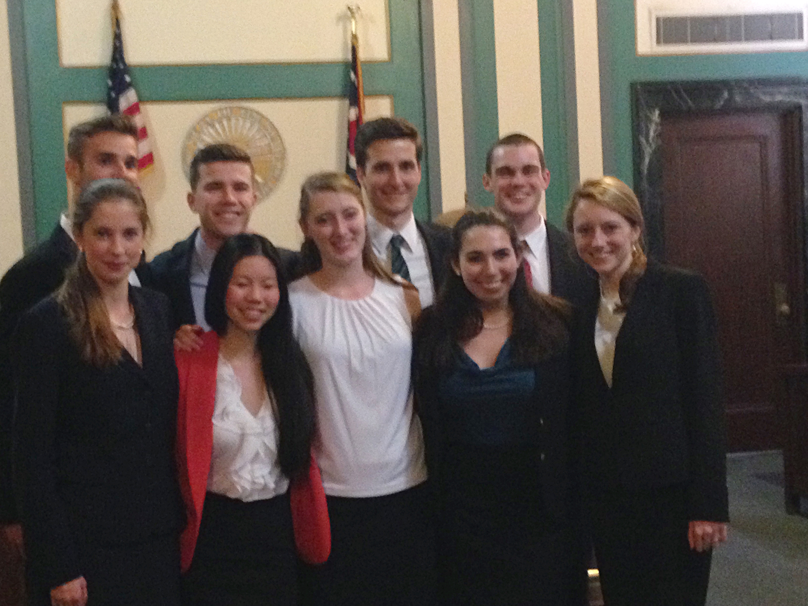 Hamilton's Mock Trial team at nationals in Cincinnati.