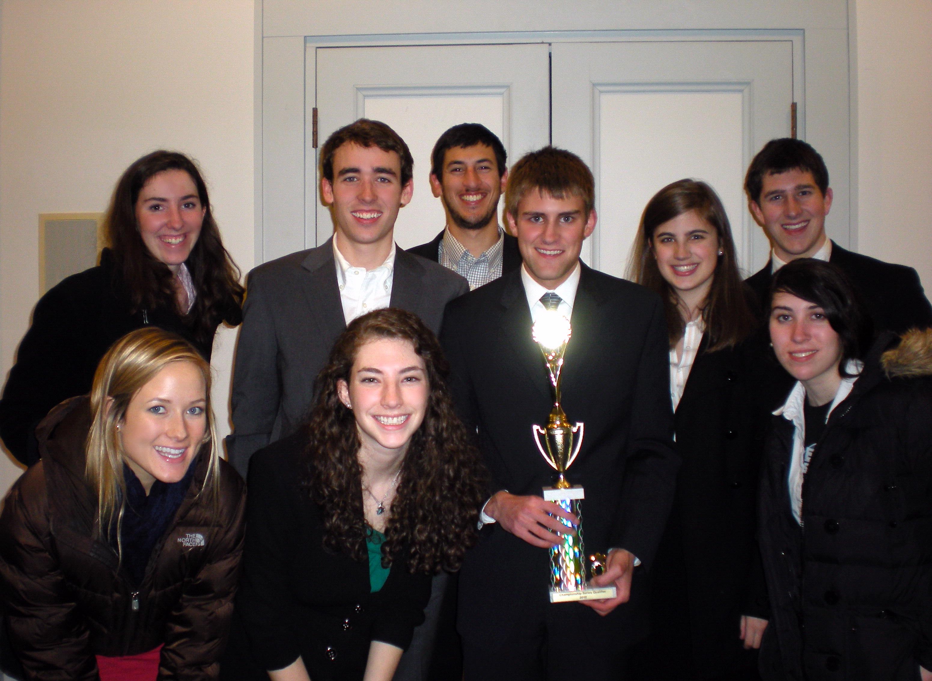 Hamilton's winning Mock Trial team that will advance to the championship series. (Missing from photo is Emily Tompsett '13)