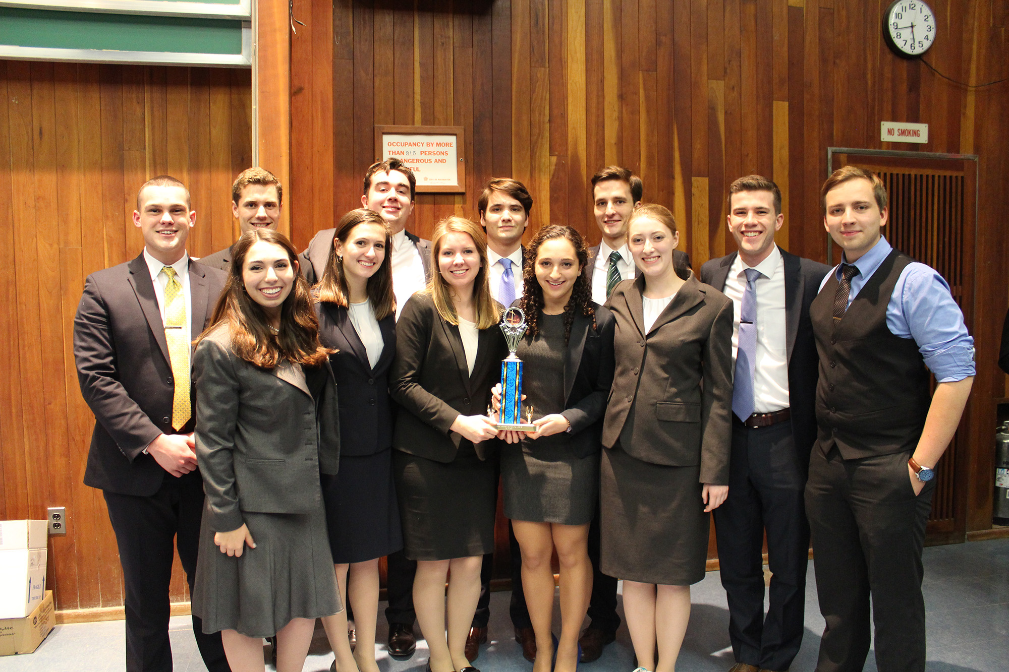 The victorious Mock Trial team at the University of Rochester.