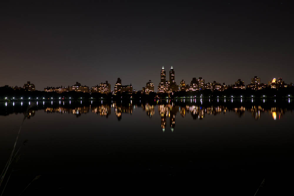 A view of the skyline at night.