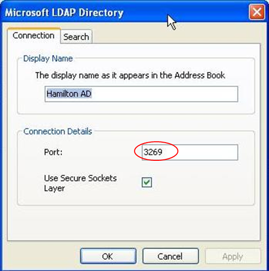 Microsoft LDAP settings