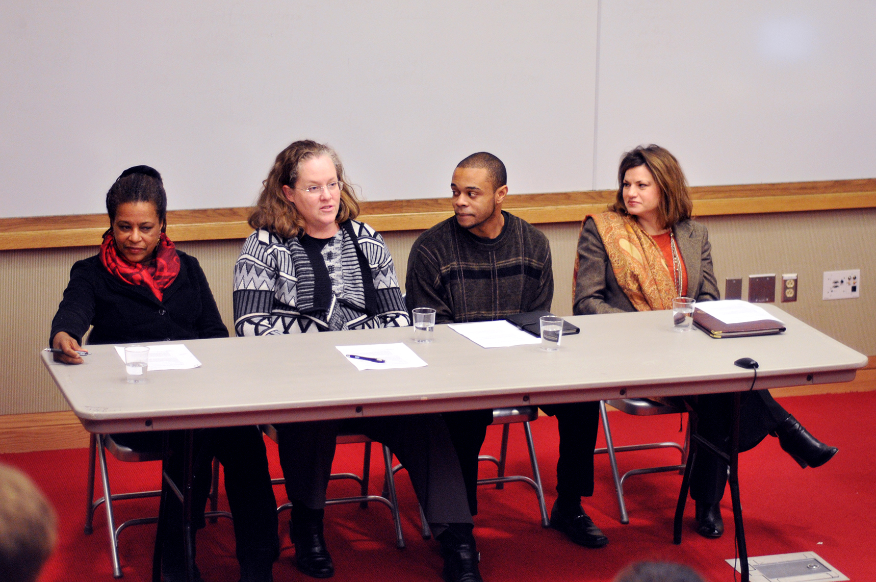 Panelists Cassandra Harris-Lockwood K'74, Dana Hubbard, Kevin Alexander '13 and Anne Lansing. 