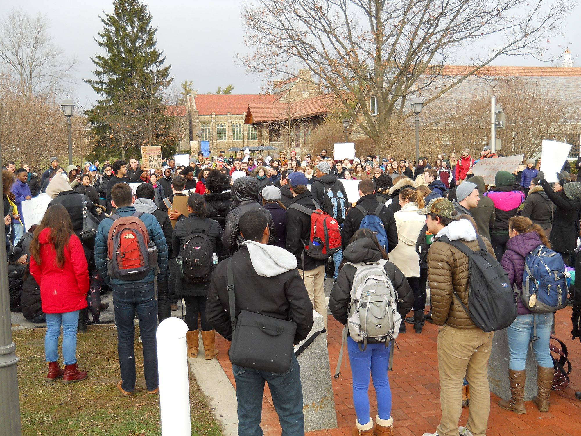 Students gather for the