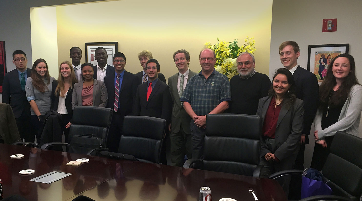 Program in New York City students with Rob Morris '76, P '16,'17 at Olympus Partners.