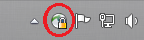 the VPN Client is in the taskbar notifications area