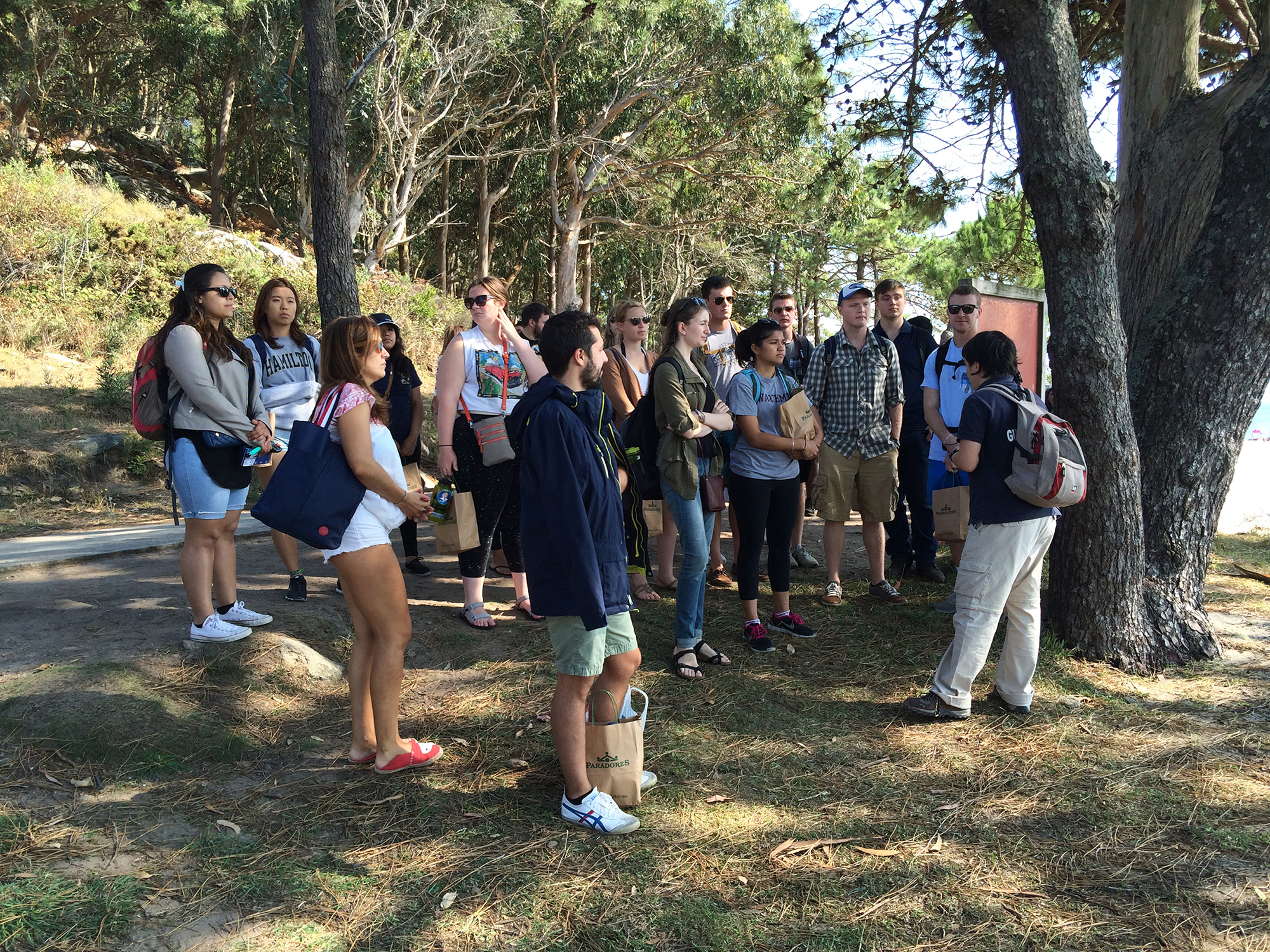 The group on the island of Cies (eco-protected island).