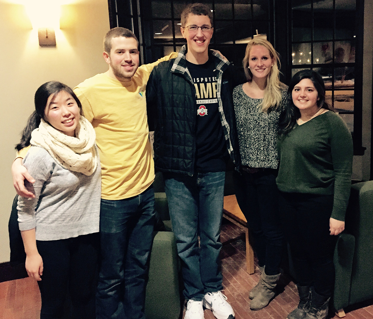  Deanna Cho '15, Jamie McLean '15, John Bennett '16, Catherine Oglevee '15 and Ashley Carducci '15.