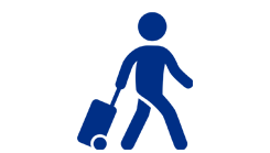 offices, staffing, and employee travel icon