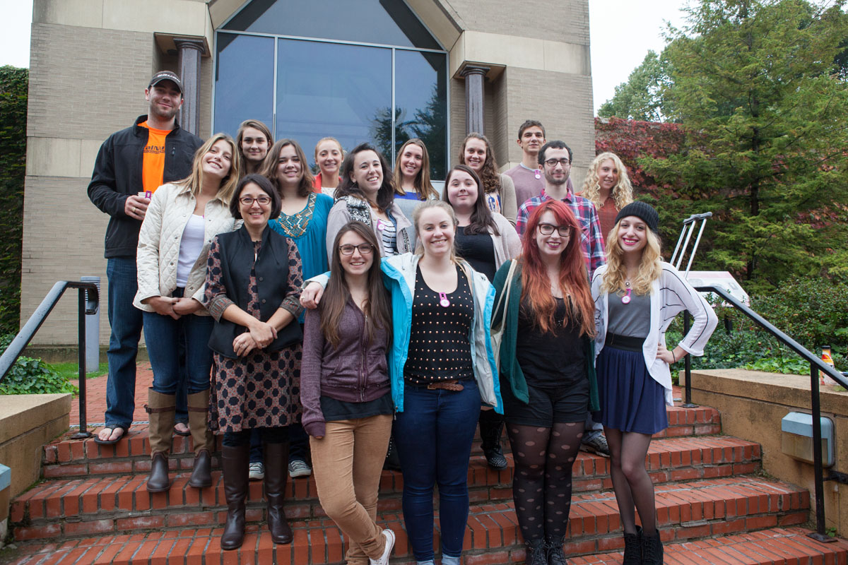 Students from Art 370 and History 370 classes at Rochester's Eastman Museum.