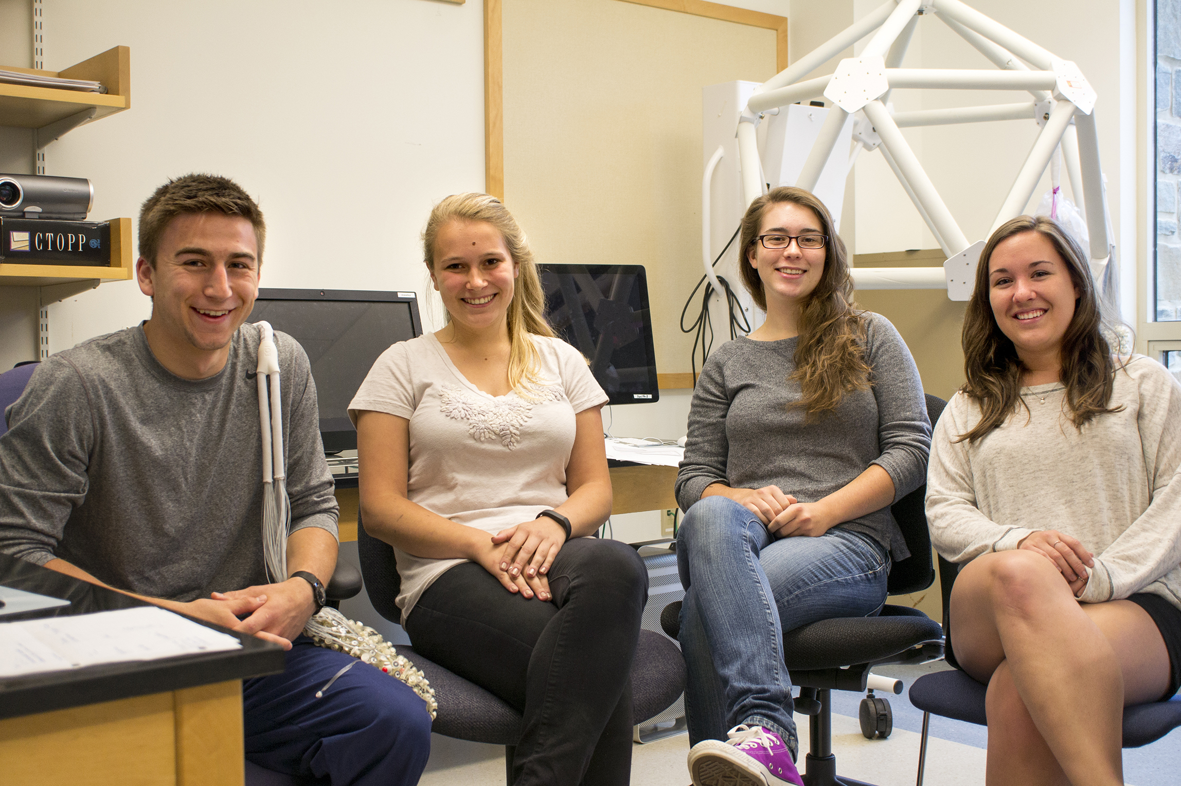 Alex Mitko '16, Katie Callahan '15, Hannah Zucker '15 and Christi Westlin '15.