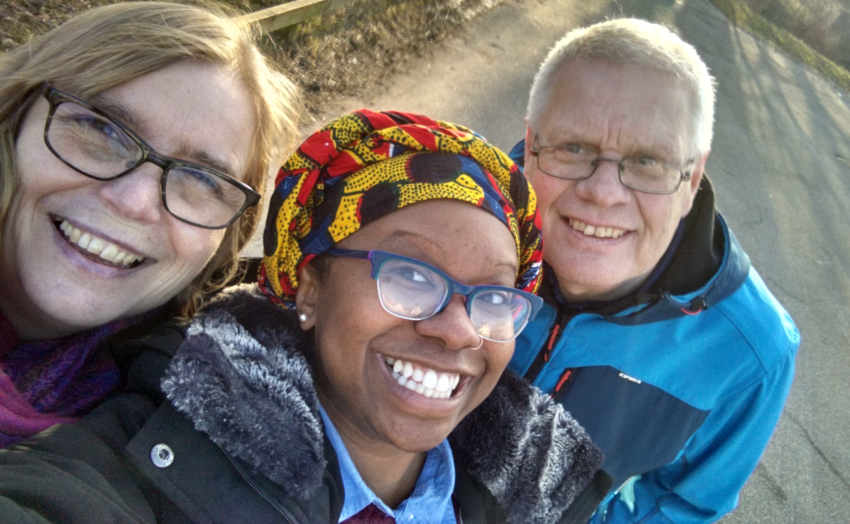 Kimberly Williams, center, with Winnie and Johnny Ihlenstadt, her host family in Copenhagen.