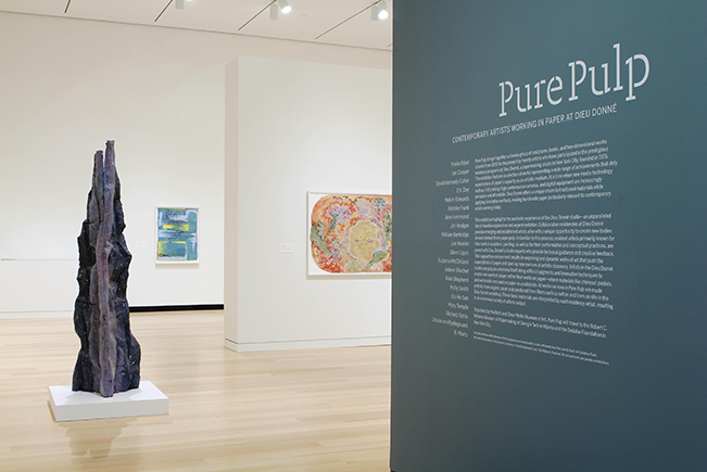  Installation view of various artists' work in the exhibition Pure Pulp: Contemporary Artists Working in Paper at Dieu Donné. Photograph by John Bentham.