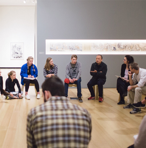 Yun-Fei Ji Visits With Hamilton Classes